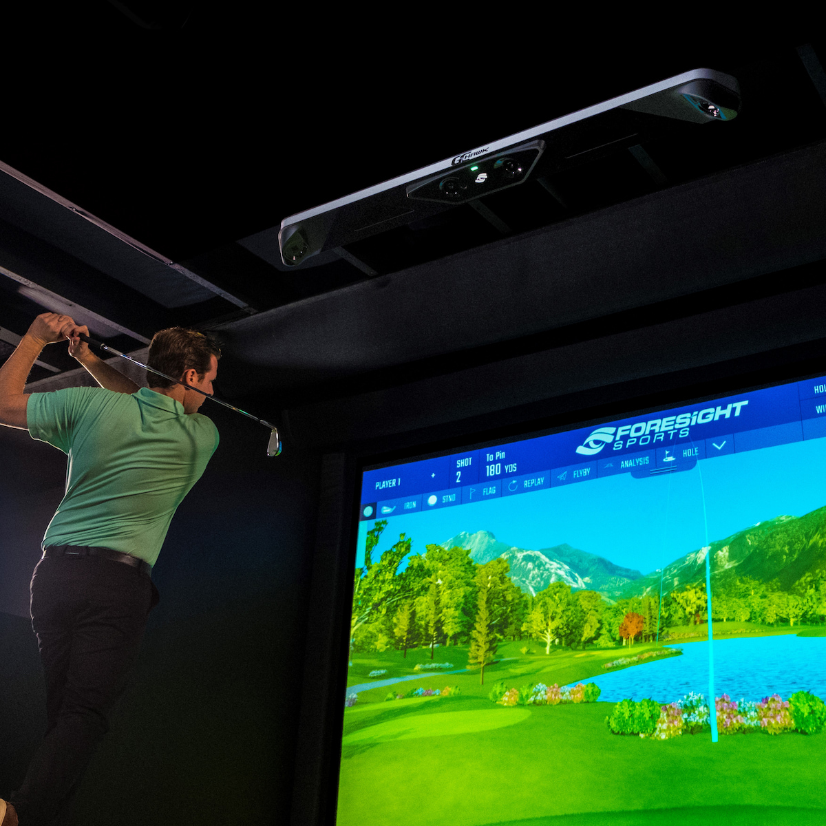 GCHawk in golf simulator