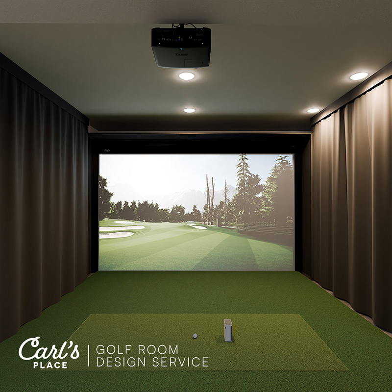 golf room floorplan with enclosure and skytrak plus